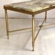 Vintage 1970s brass and marble coffee table