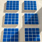 Glass Coasters - Glass Enamels - Mosaic - Handmade - Blue - Set of 6