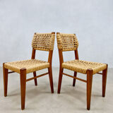Vintage woven rope dining chairs design