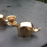 Bougeoirs éléphants en laiton