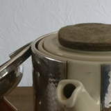 Teapot art deco thermos Bauscher Weiden silver metal and Bakelite feet 1930's