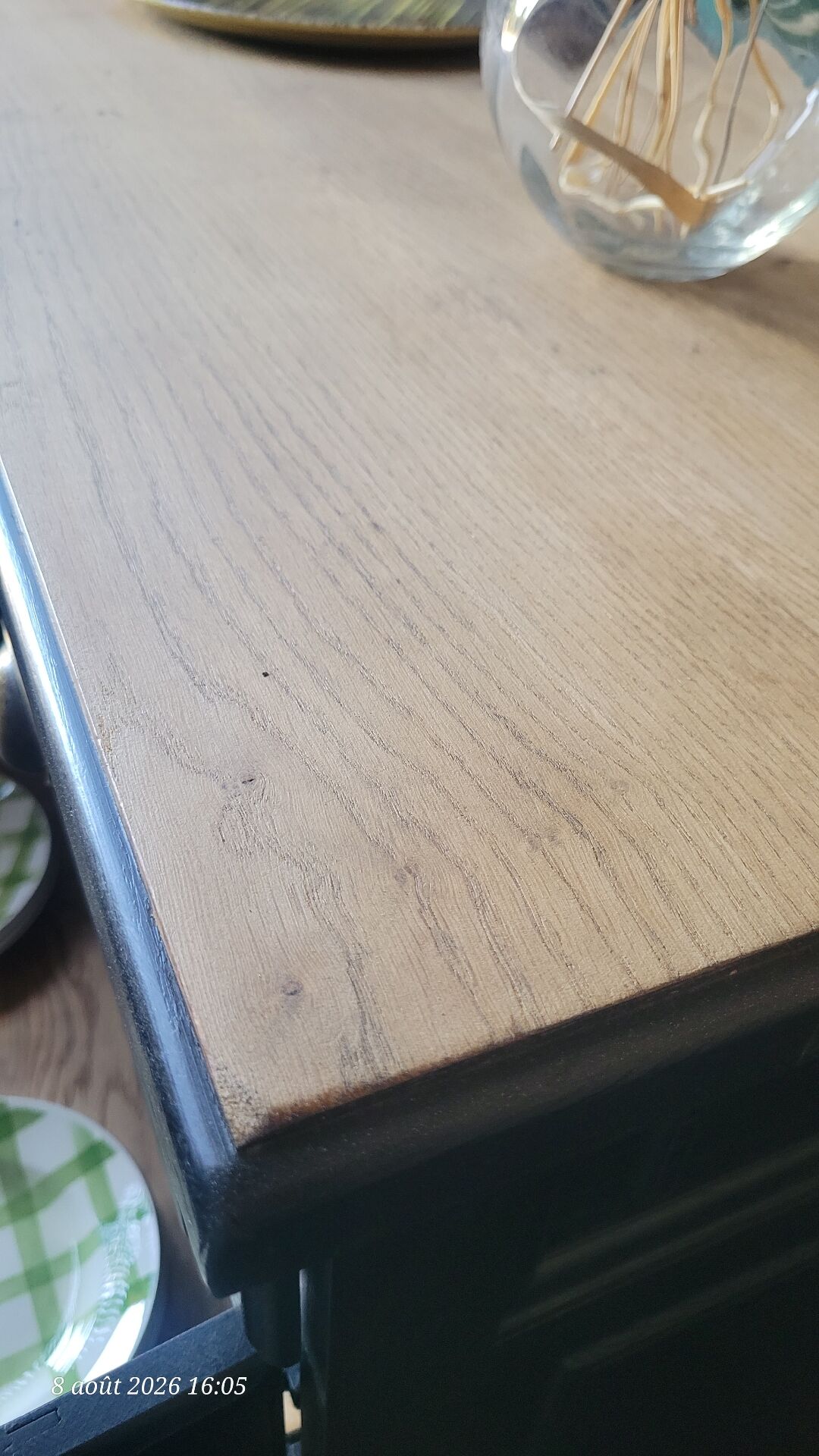 Large wooden and black sideboard