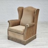 1970s, Danish design, armchair in corduroy, ash wood, original condition.