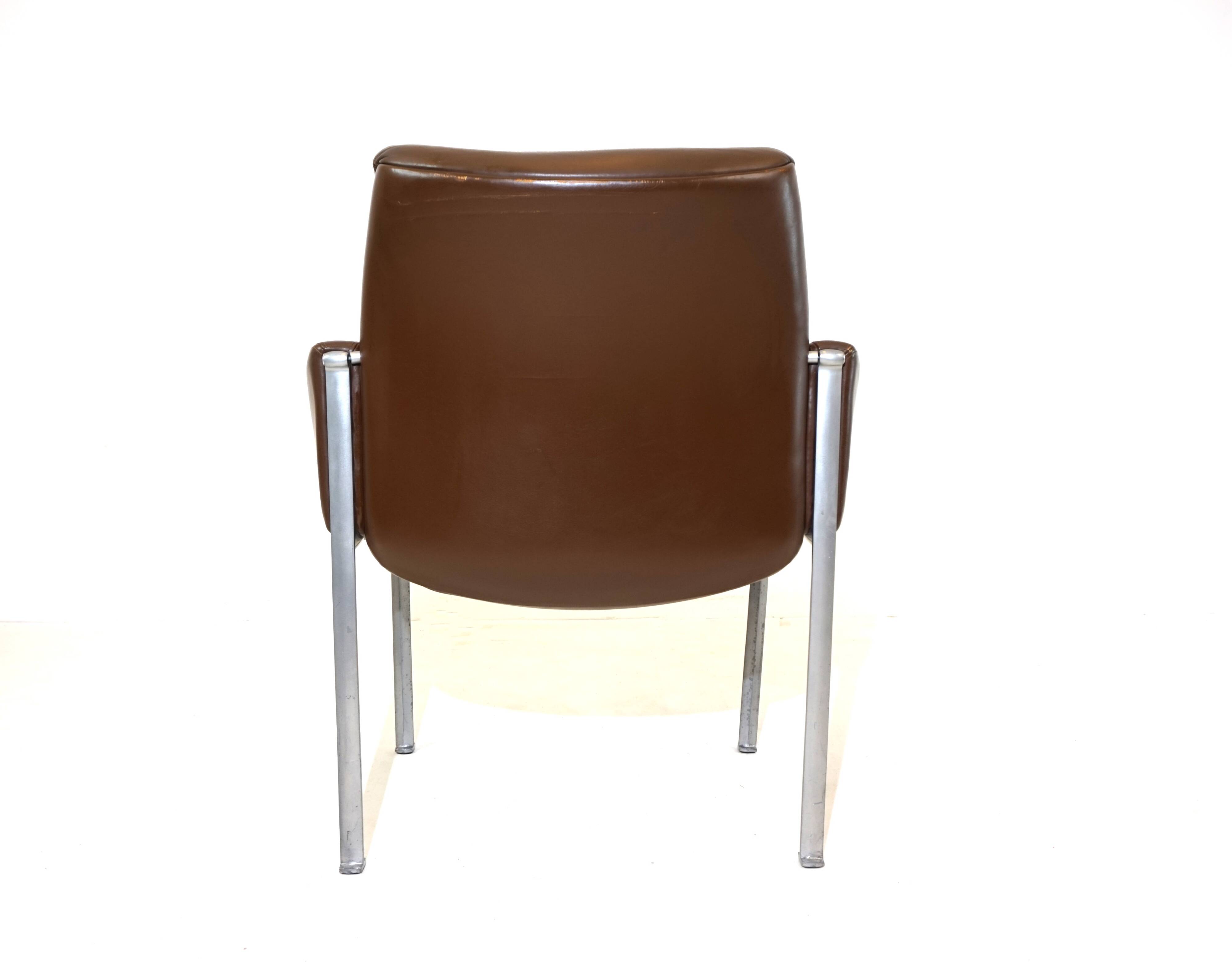 Röder Söhne Set of 3 leather office/dining room chairs by Miller Borgsen