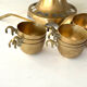 Brass Punch Bowl Set with 12 Cups, Ladle – French Vintage Mid-Century