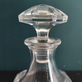 Vintage French cut glass whiskey bottle, cristal D'Arques