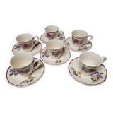 6 cups with saucers Sarreguemines Agreste - Lot 1