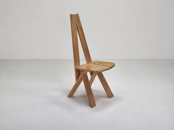 Chaise en bois Chlacc S45 par Pierre Chapo, 1979