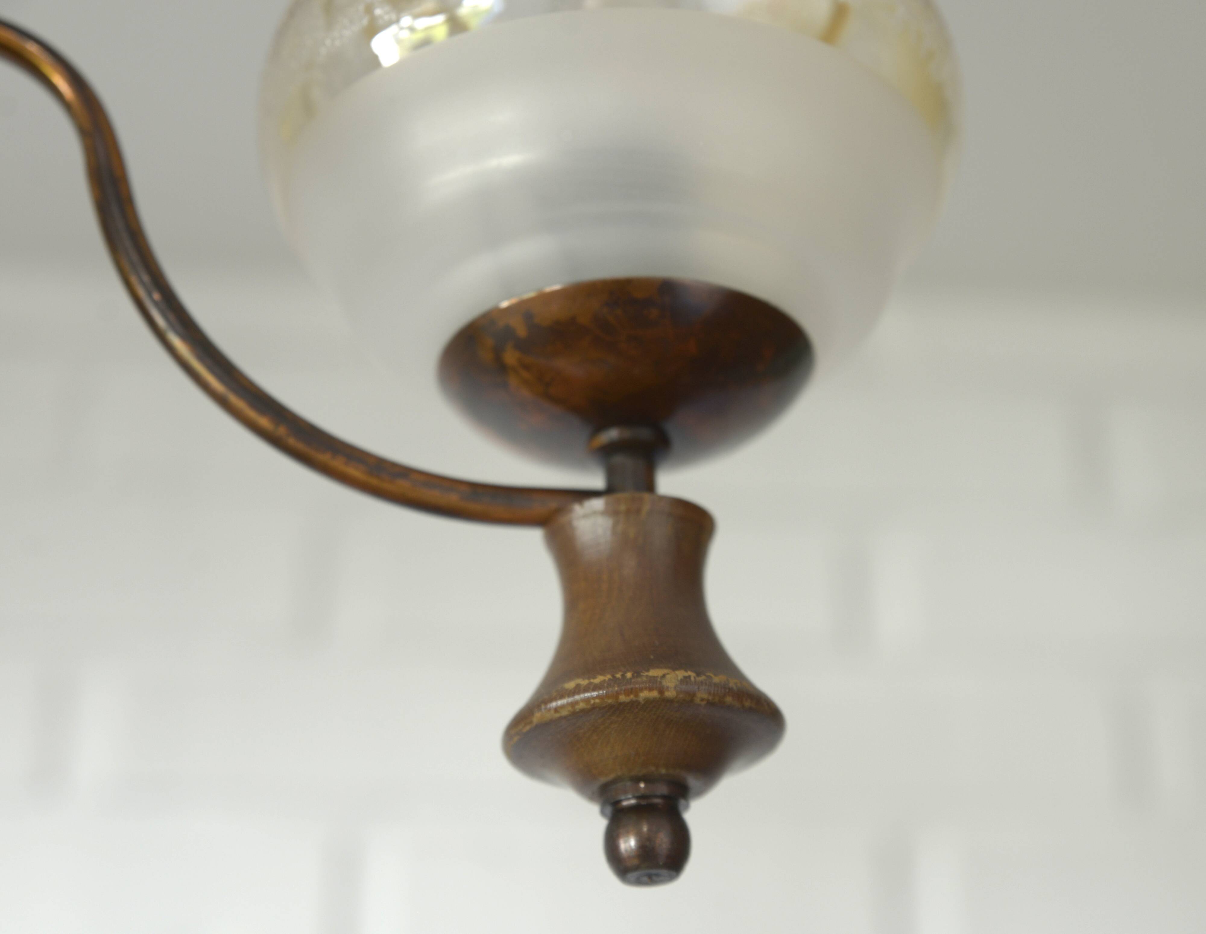 Vintage Pendant Light / Copper Rustic Hanging Lamp / Colonial Chandelier