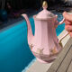 Magnificent service in art deco pastel pink porcelain.