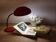 Lampe de bureau flexible rouge années 50 vintage