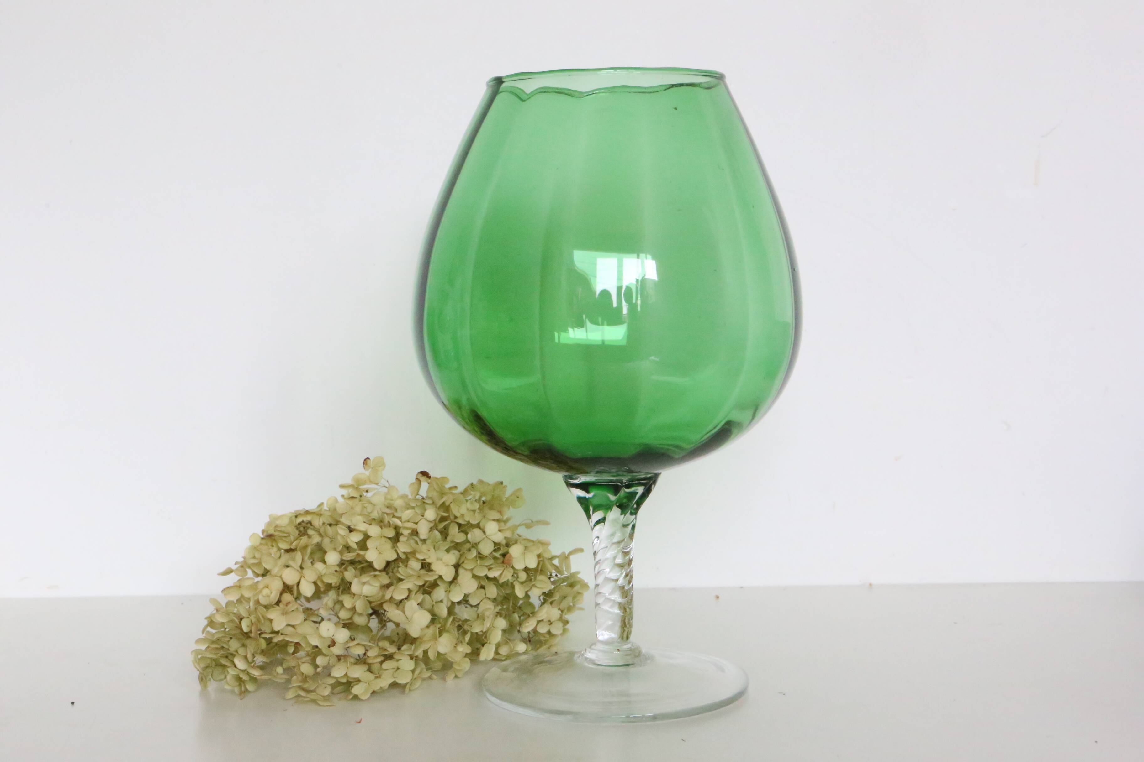 Vase en verre Empoli, vintage