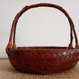 Japanese woven bamboo basket. Ikebana.