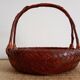 Japanese woven bamboo basket. Ikebana.