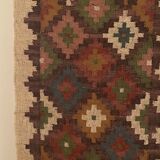 2.5 x10 ft - jute/wool kilim runner,handmade,area,home decor,bed side,indian traditional rug/carpet.