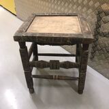 Set of table and 3 small African chairs