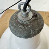 Industrial British White Enamel Factory Pendant Lamp from Benjamin, 1960s