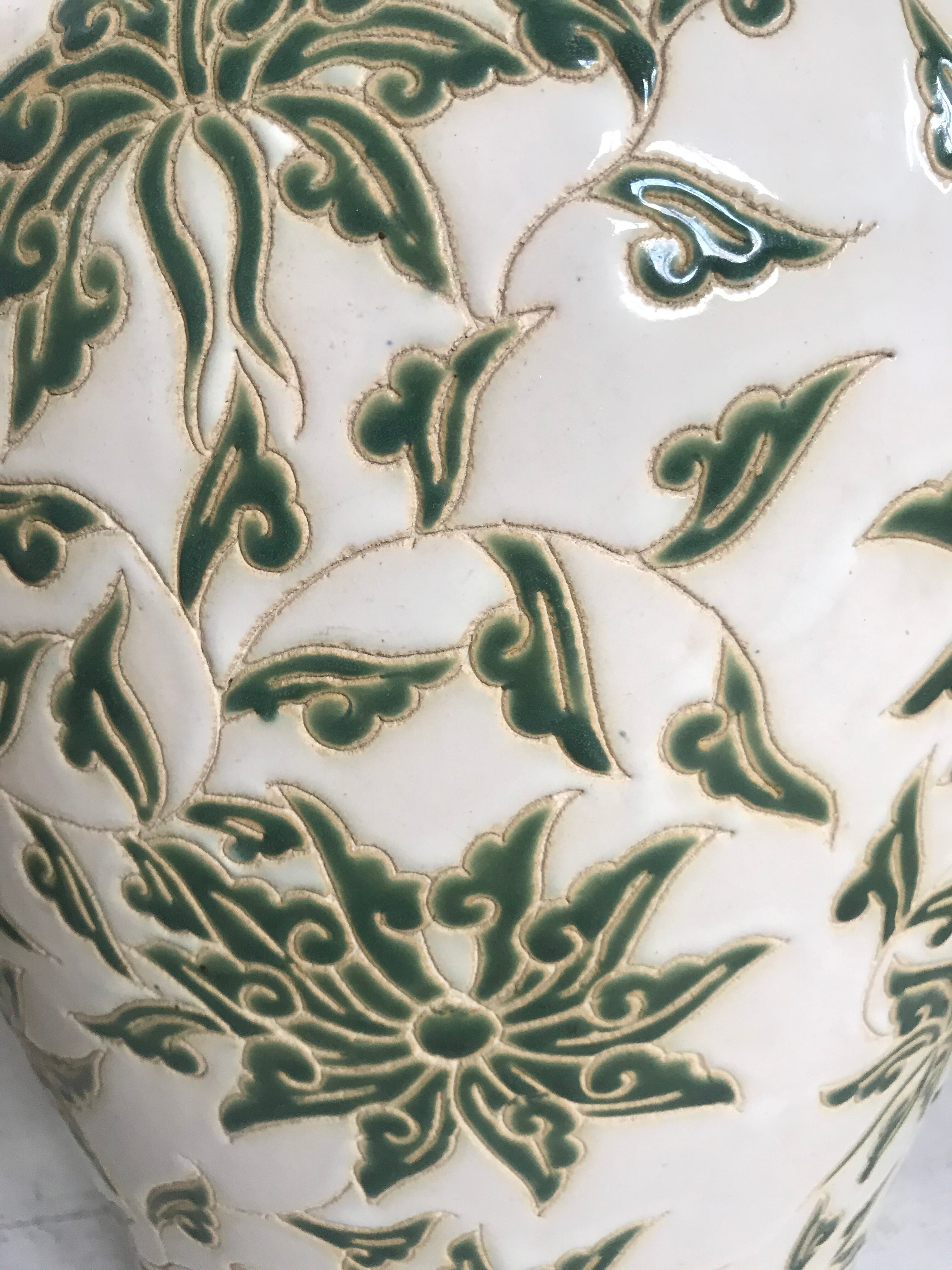 44cm enamelled ceramic vase