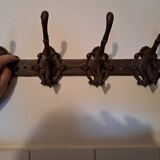 Coat rack hook X 4 Cast iron France folk art 50'S vintage metallic decoration