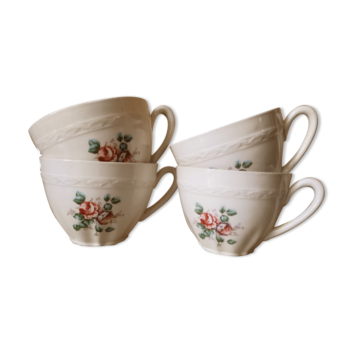 Set of 4 earthenware chocolate cups