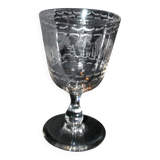 Antique souvenir glass tumbler engraved with the name Adolphe
