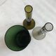 Lot de 3 vases en verre vert