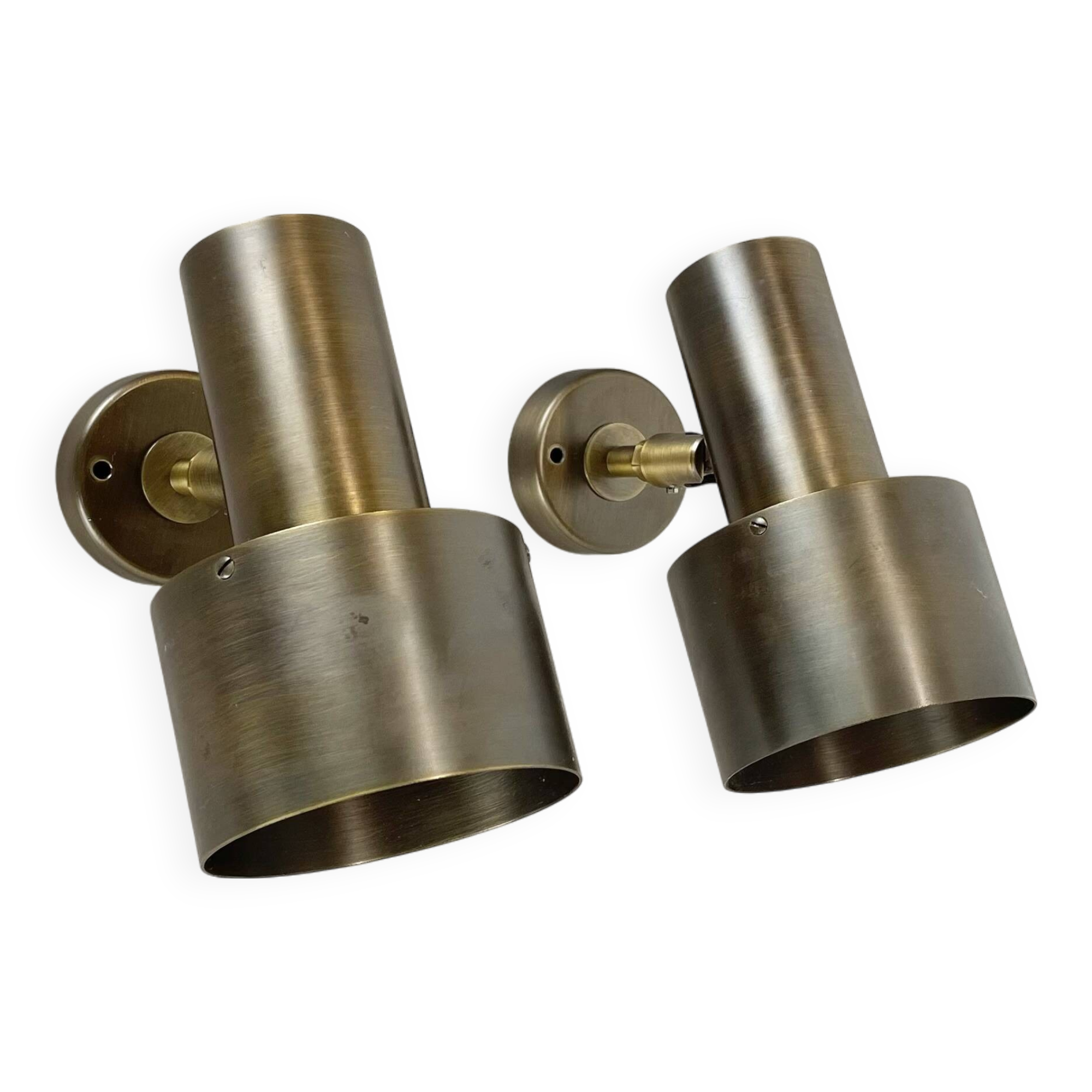 set of 2 Brass Spot elements ceiling wall Lights by OMI Lighting Germany, 1970s