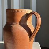 Large orange stoneware jug Grès Bonneval Made in France underneath H18