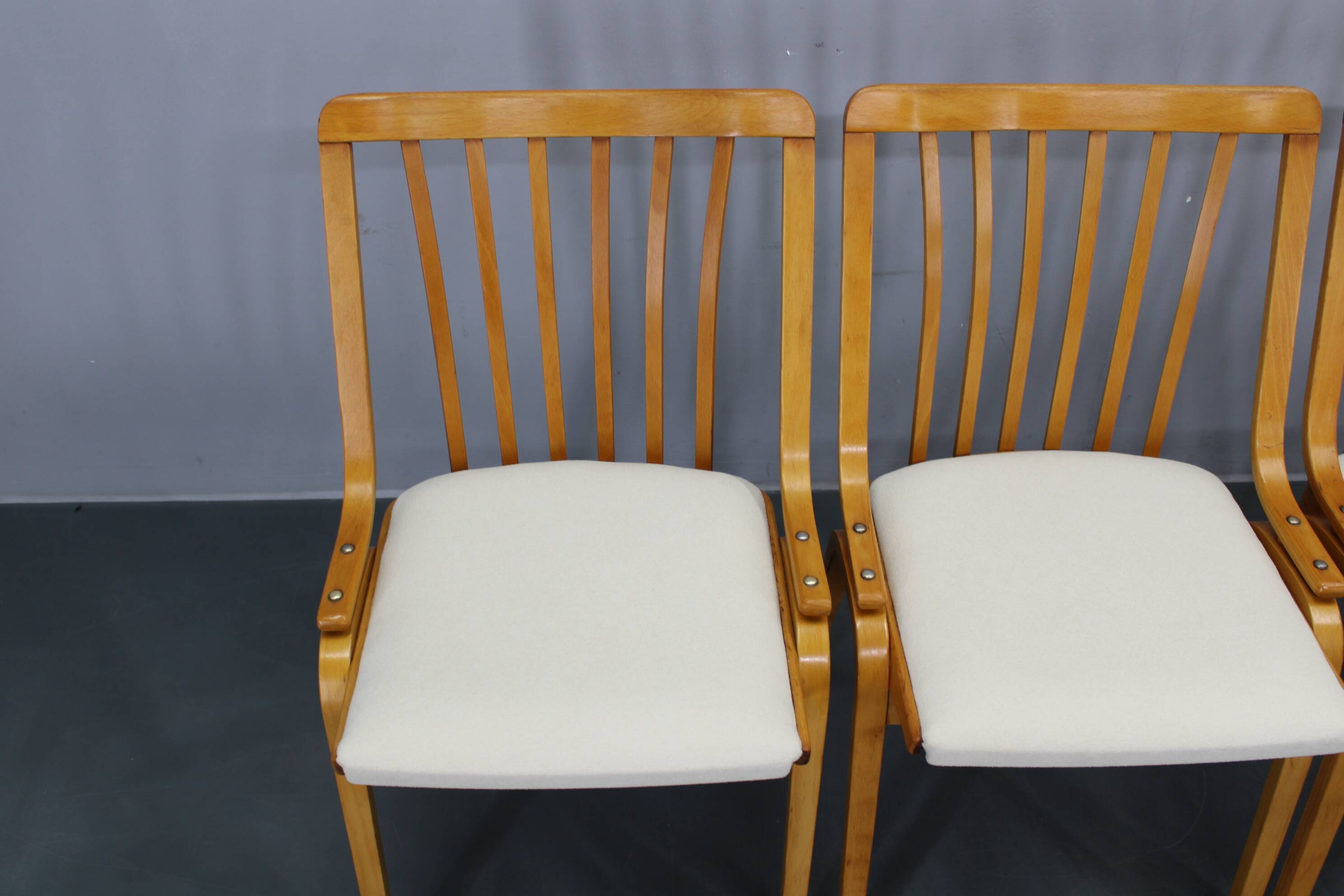 Set of four restored mid-century dining chairs by Jitona