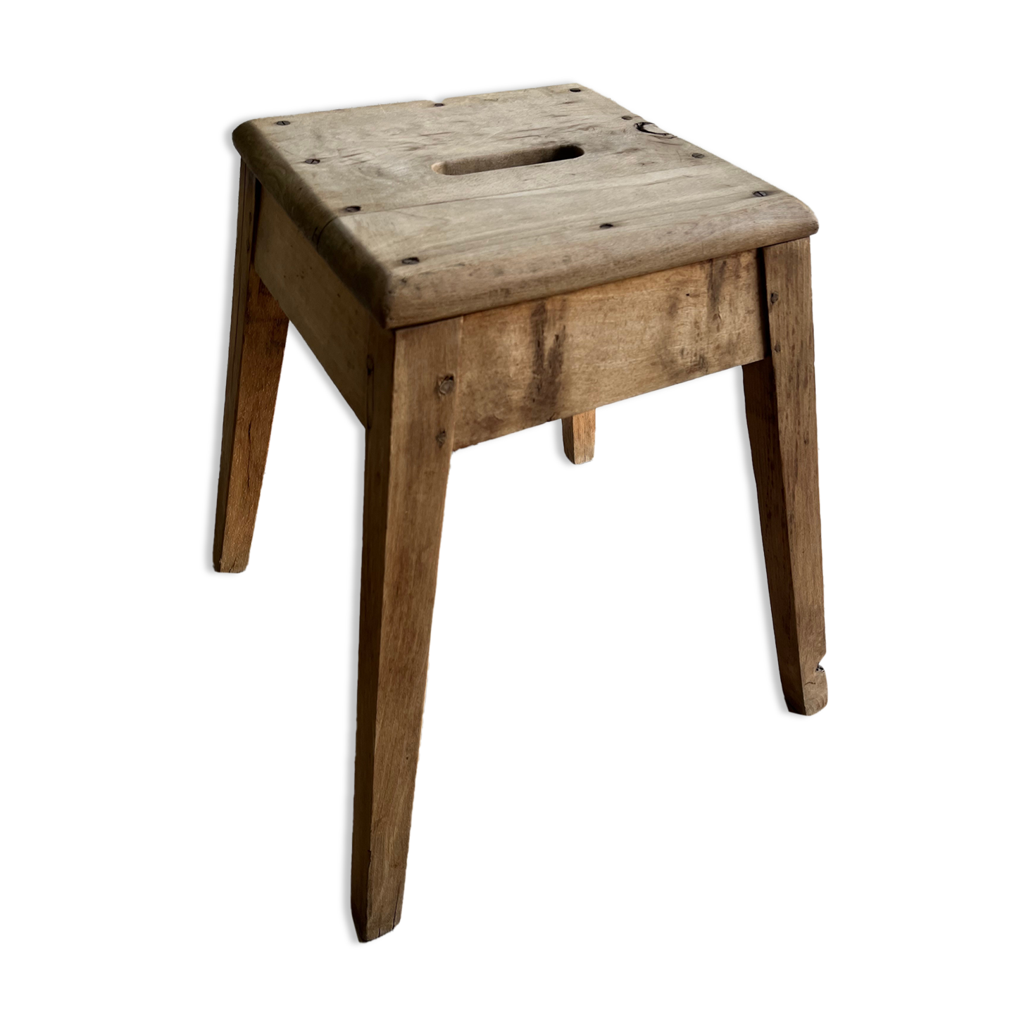 Old wooden workshop stool