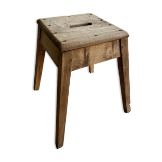 Old wooden workshop stool