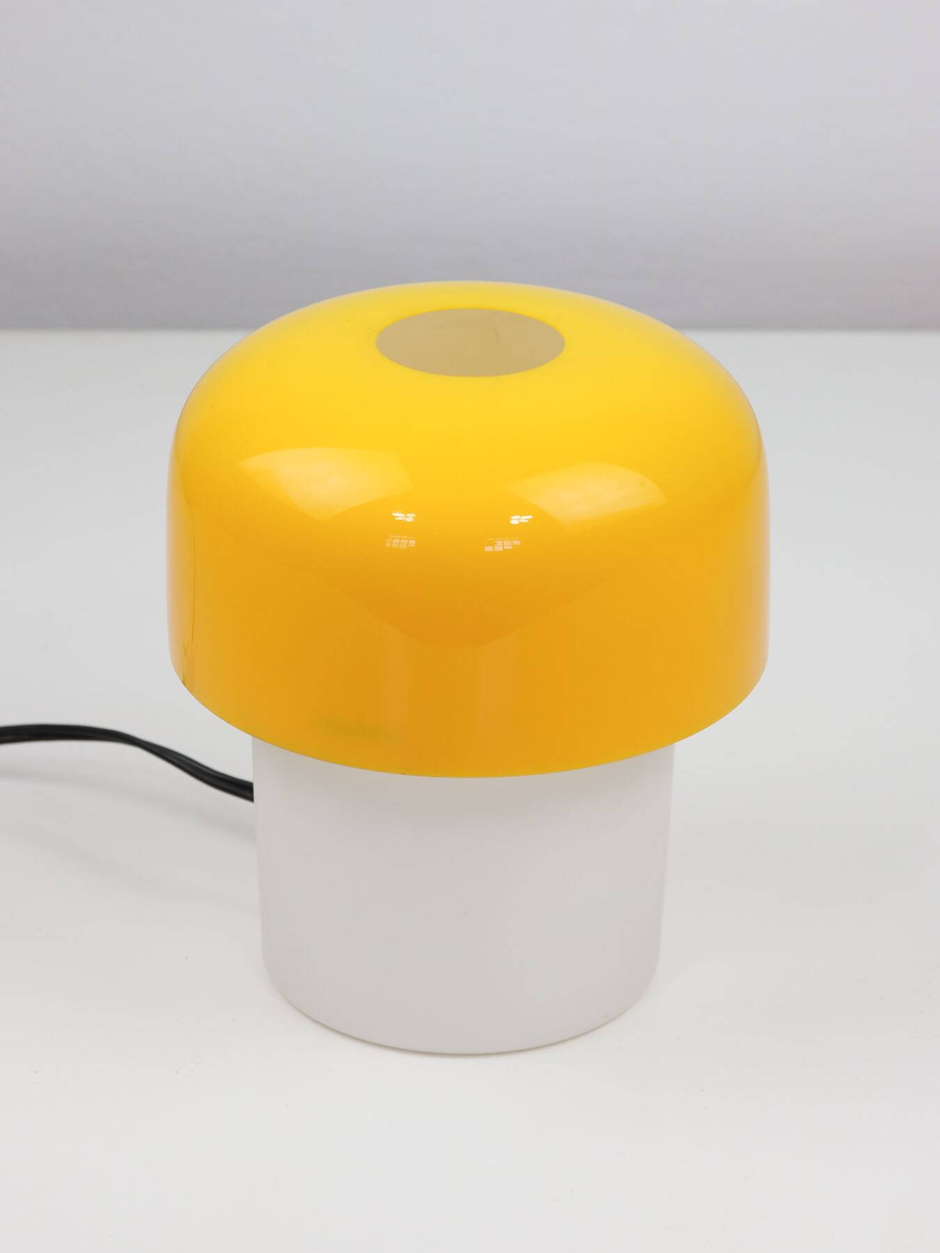 Rare Yellow Mushroom Table Lamp by Luigi Massoni for Guzzini, 1970s