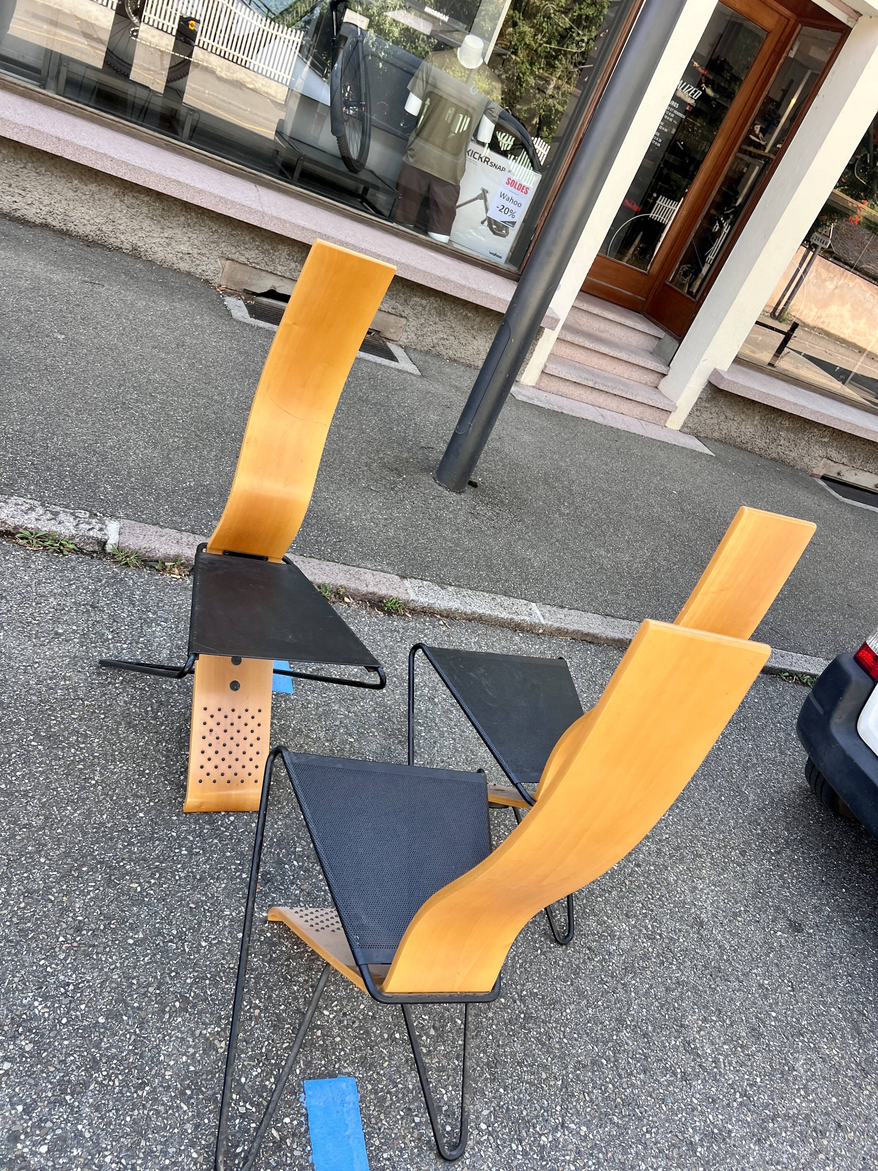 Series of 4 Chairs by Pietro Arosio for Airon 1980