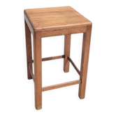 Tabouret ancien en bois foncé patiné
