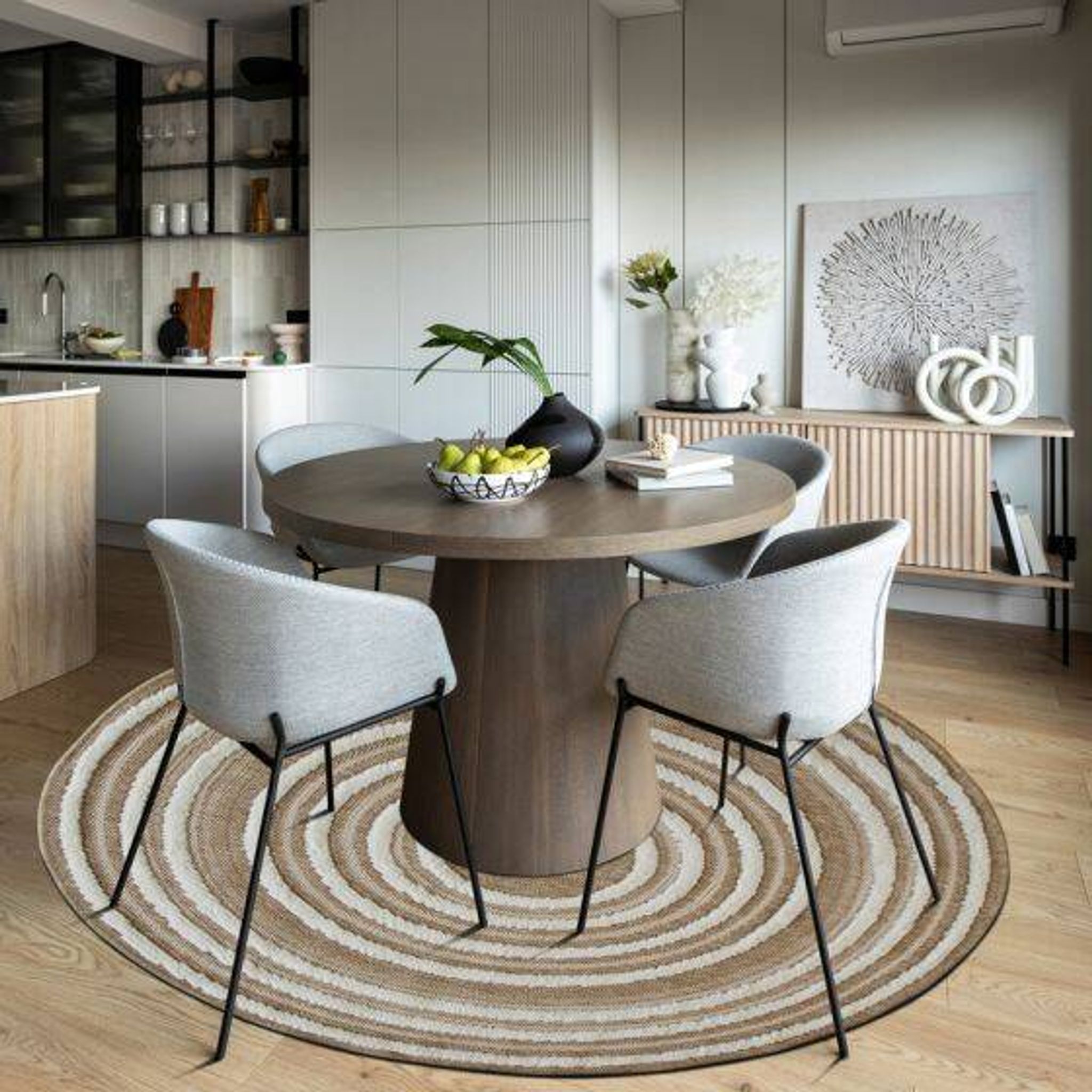 Tapis rond en jute naturel beige 70cm