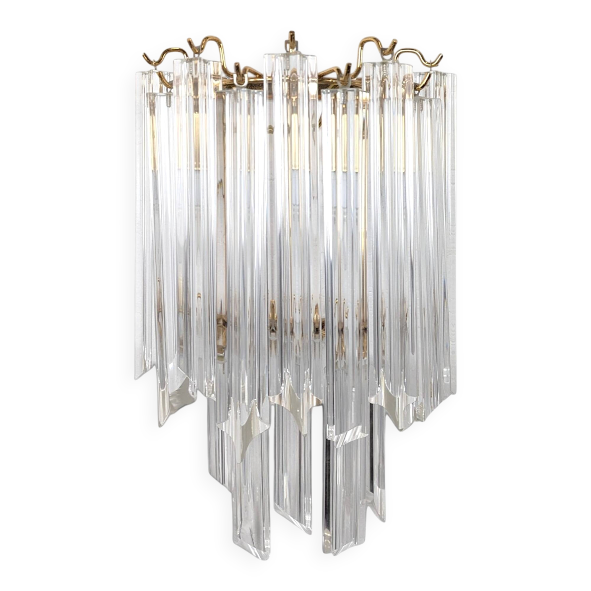 Brass and Murano wall light by Venini by Novaresi