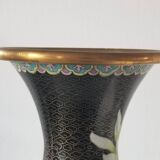 Asian art china xx - bronze vase with cloisonné enamels - height: 32 cms