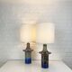 Pair of Einar Johansen ceramic table lamps, Soholm, Denmark, 1960s, Space Age