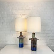 Pair of Einar Johansen ceramic table lamps, Soholm, Denmark, 1960s, Space Age