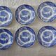 6 dessert plates and 2 blue cups P.Regout Maastricht Holland