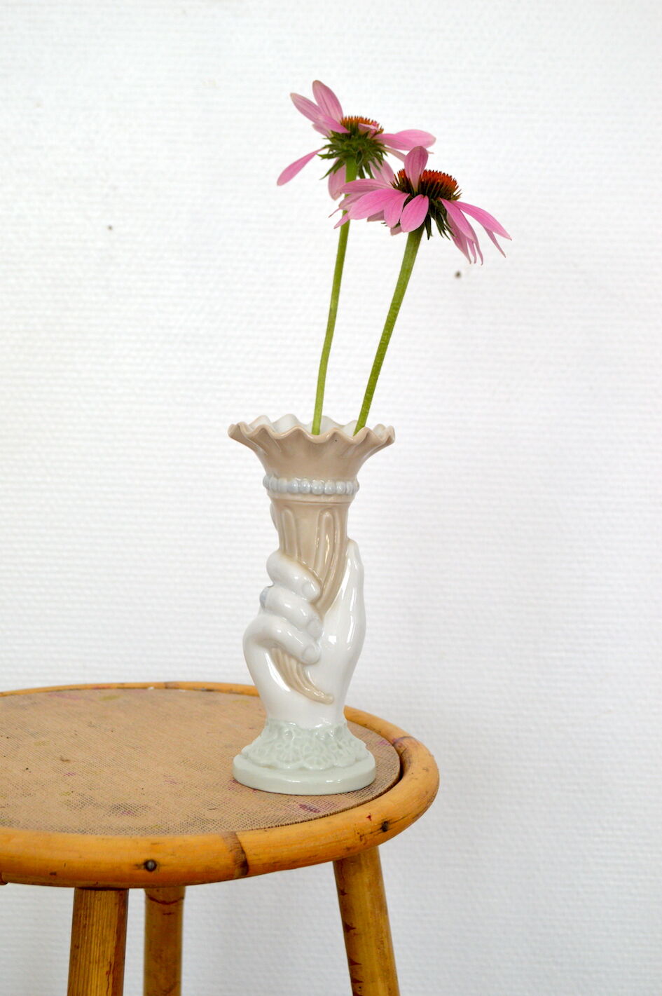 Opaline hand vase