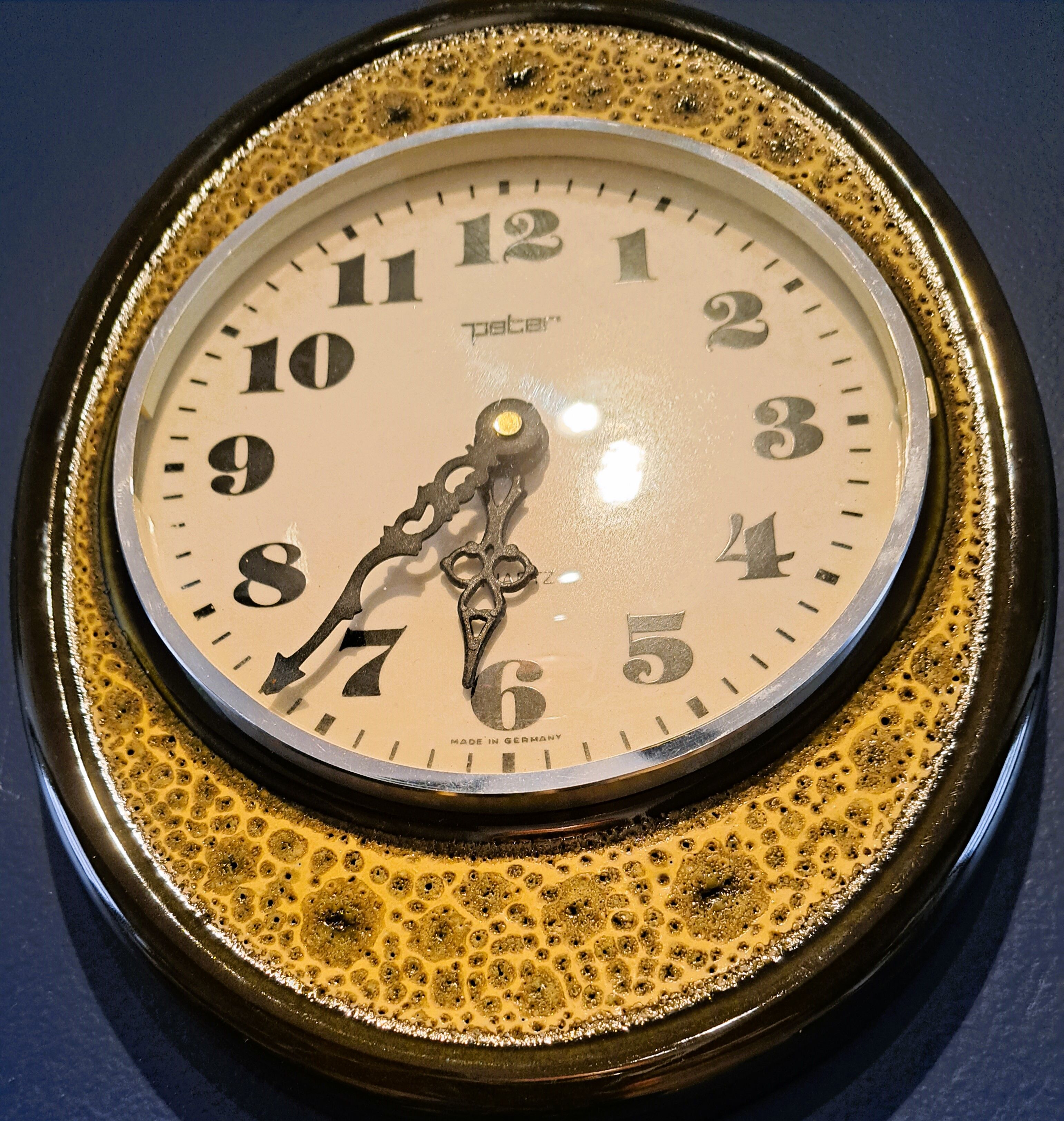 German clock "peter- uhren gmbh" in vintage ceramic