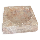 Cendrier en marbre beige rosé vintage