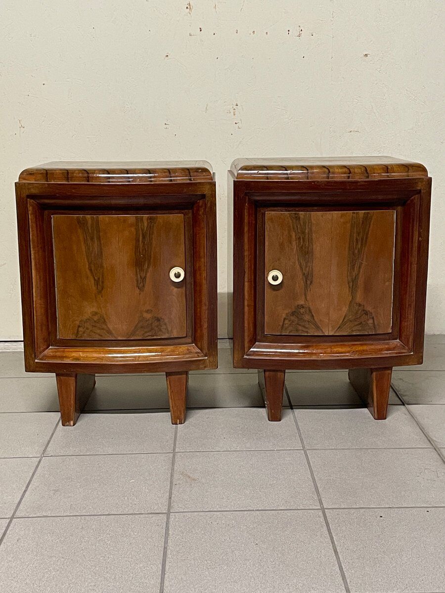 Comodini Art Déco, Italia, anni '30, set di 2