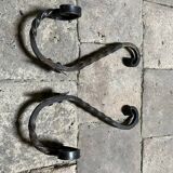 Pair of Medieval Style Wrought Iron Wall Brackets