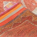 4x10 Runner Salmon Pink Vintage Runner, Turkish Wool Runner, 103x307Cm