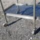 Rolling service silver metal and bluish glass