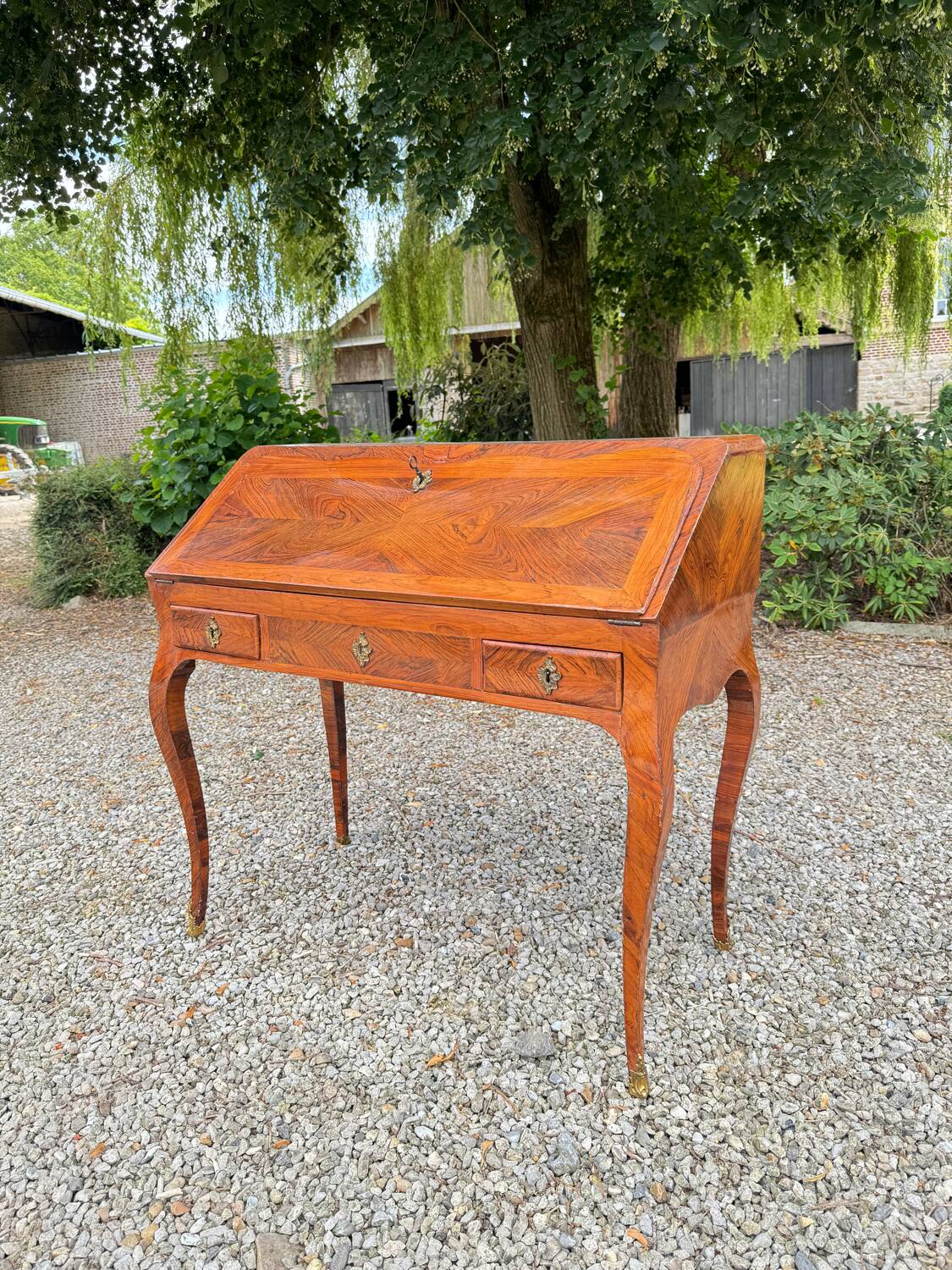 Louis xv period marquetry sloping desk, 18th century stamped criaerd