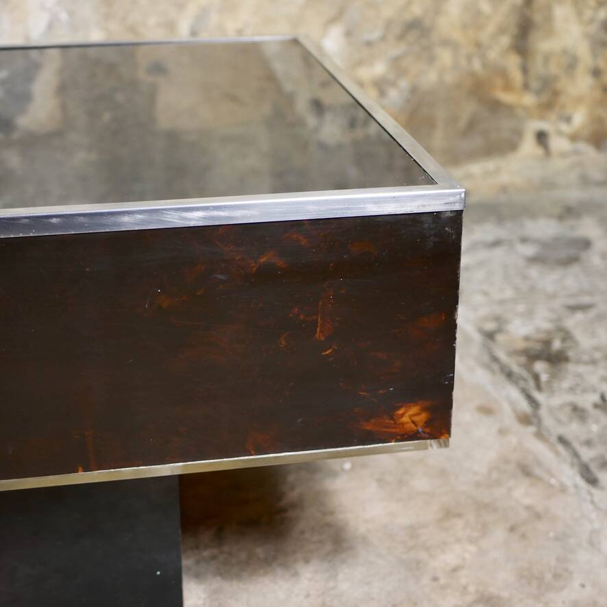 Tortoiseshell plexiglass coffee table, 1970s