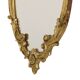 French Baroque-style gold-leaf gilded mirror with crest, 60 cm